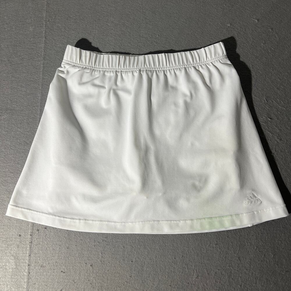 Vintage Y2K Adidas Women’s White Tennis Mini Skirt Medium 2002 Athletic